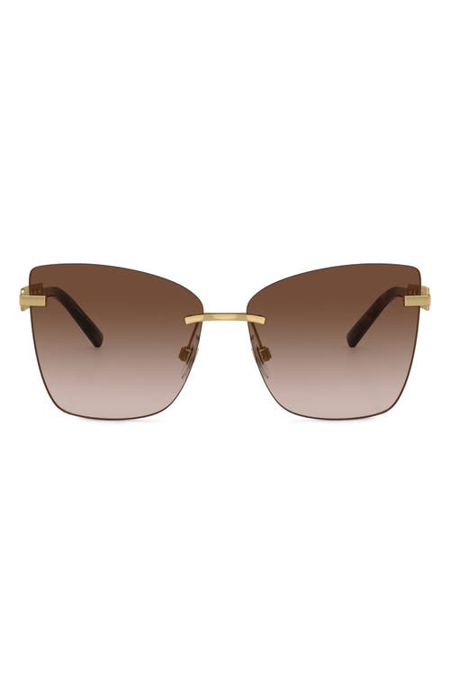 Dolce & Gabbana 59mm Gradient Butterfly Sunglasses in Brown Gradient at Nordstrom