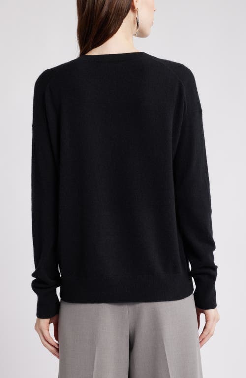 Nordstrom V-neck Cashmere Sweater In Black Rock