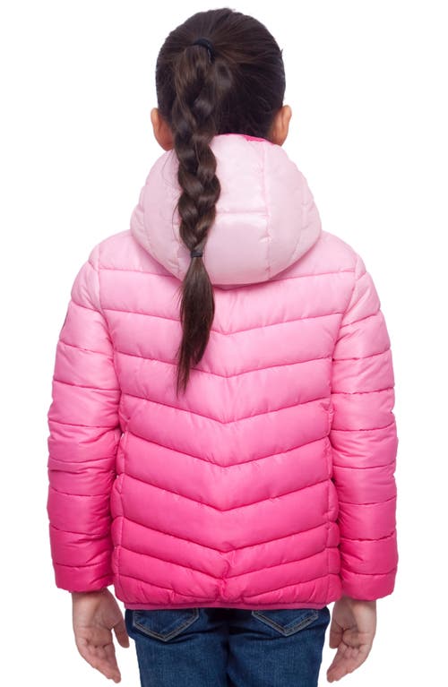 Rokka&rolla Kids' Reversible Lightweight Puffer Jacket In Rose Pink Ombre