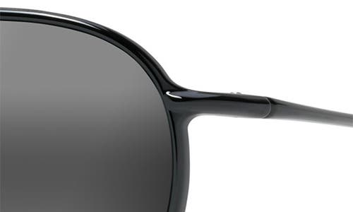 Shop Maui Jim Alelele 60mm Polarizedplus2® Aviator Sunglasses In Black Gloss/neutral Grey