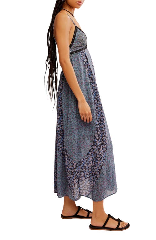 Shop Free People Forever Time Sleeveless Midi Dress In Blue/black Combo