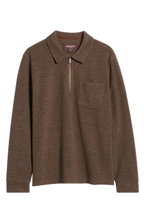 Shop Johnston & Murphy Brushed Knit Pullover In Brown