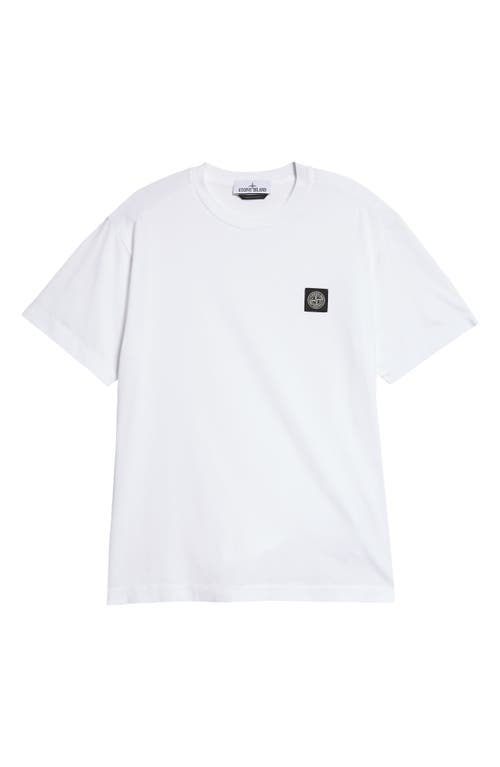 Shop Stone Island Logo Patch Cotton T-shirt In White
