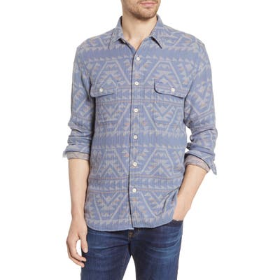 Faherty Canyon Organic Cotton Button-Up Shirt, Blue