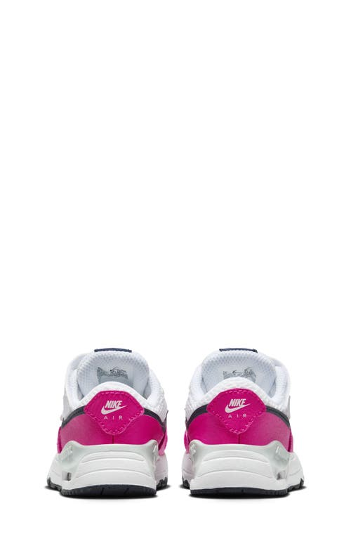 Shop Nike Kids' Air Max Systm Sneaker In White/pink/pure Platinum