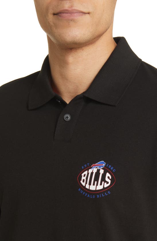 Shop Hugo Boss Boss X Nfl Patlong Long Sleeve Piqué Polo In Buffalo Bills Black