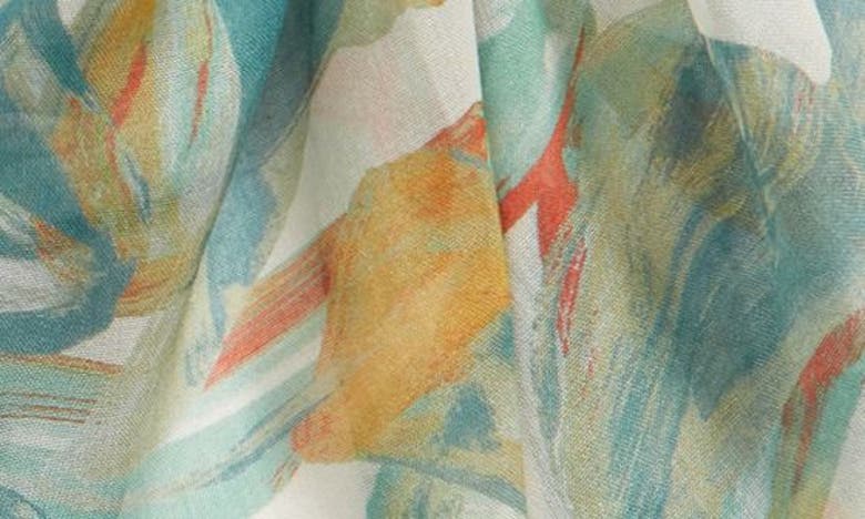 Shop Nordstrom Print Modal & Silk Scarf In Green Flutter Abstract