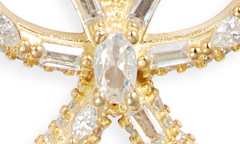 Shymi Cubic Zirconia Ribbon Pendant Necklace In Gold