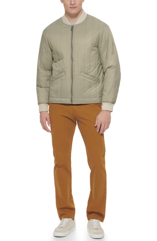 Shop Dockers ® Nylon Quilted Bomber Jacket In Sage