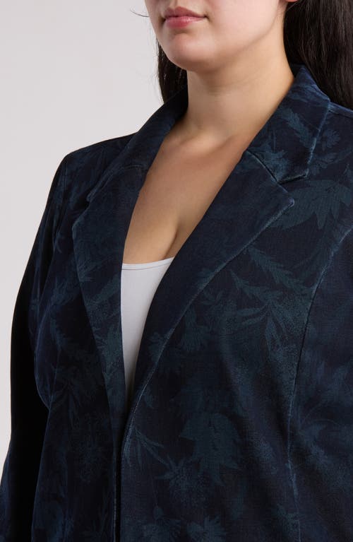 Shop Liverpool Los Angeles Oversize Denim Blazer In Shadow Floral