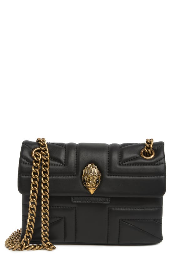 Kurt Geiger Kensington Leather Mini Crossbody Bag In Black