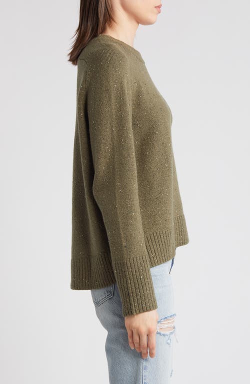 Shop Treasure & Bond Speckled Pima Cotton Blend Sweater In Olive Kalamata Nep