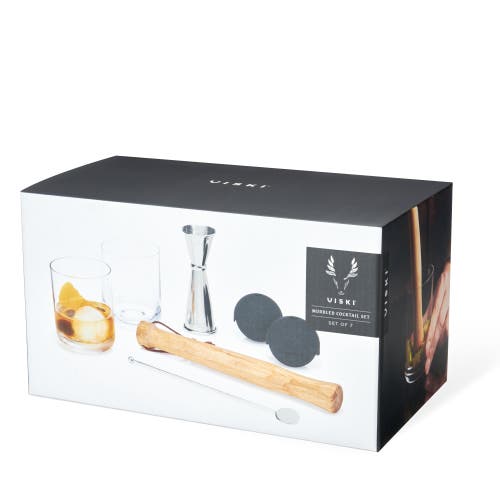 Viski 7-piece Muddled Cocktail Set In Silver
