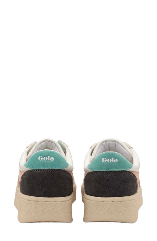 Shop Gola Classics Grandslam Trident Sneaker In White/pearl Pink/sea Mist