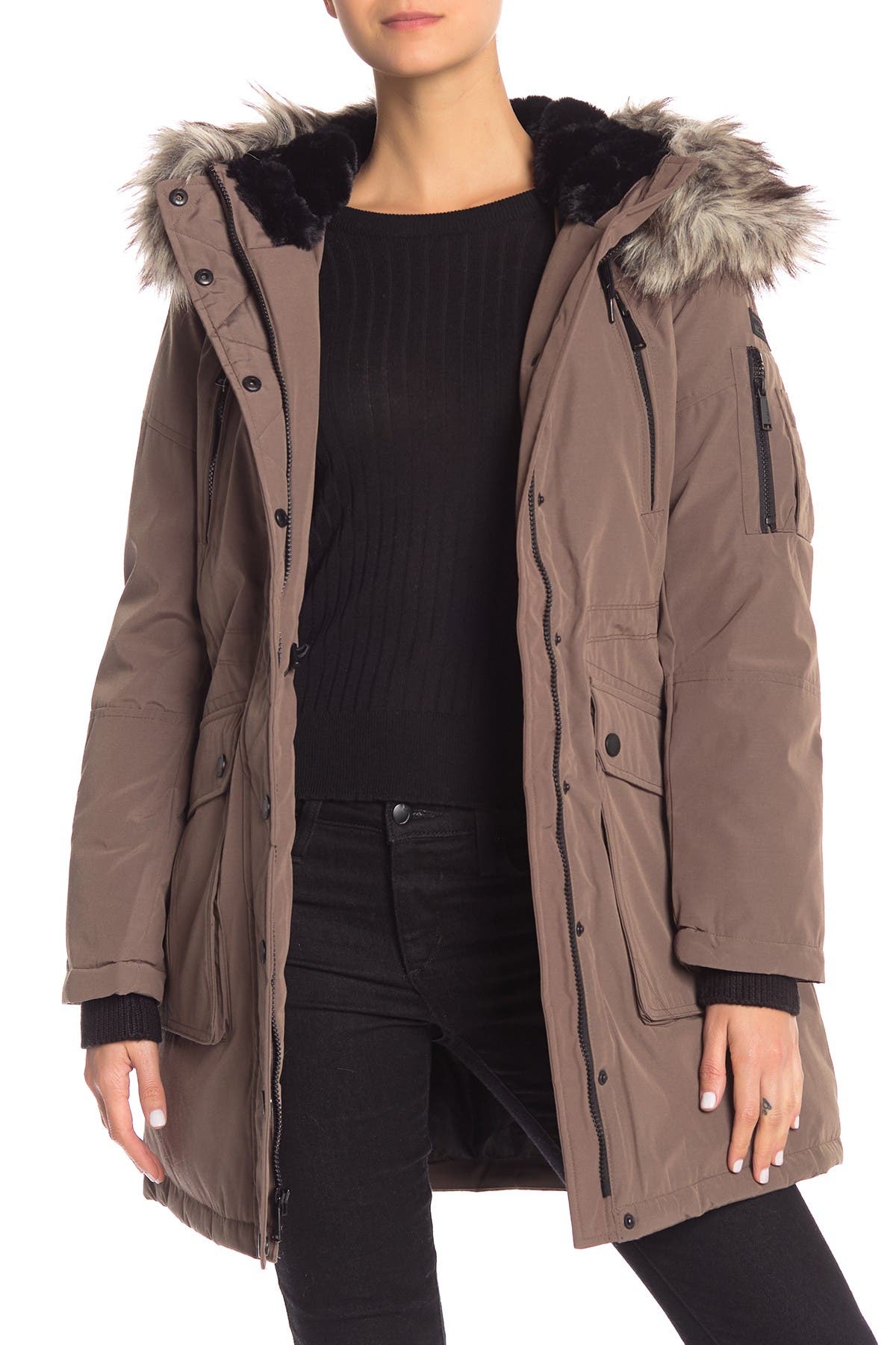 bcbg hooded parka