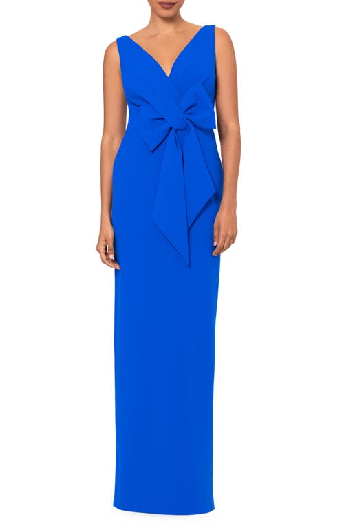 Bow Front Scuba Gown in Cobalt