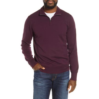 Bonobos Slim Fit Quarter Zip Sweater, Red