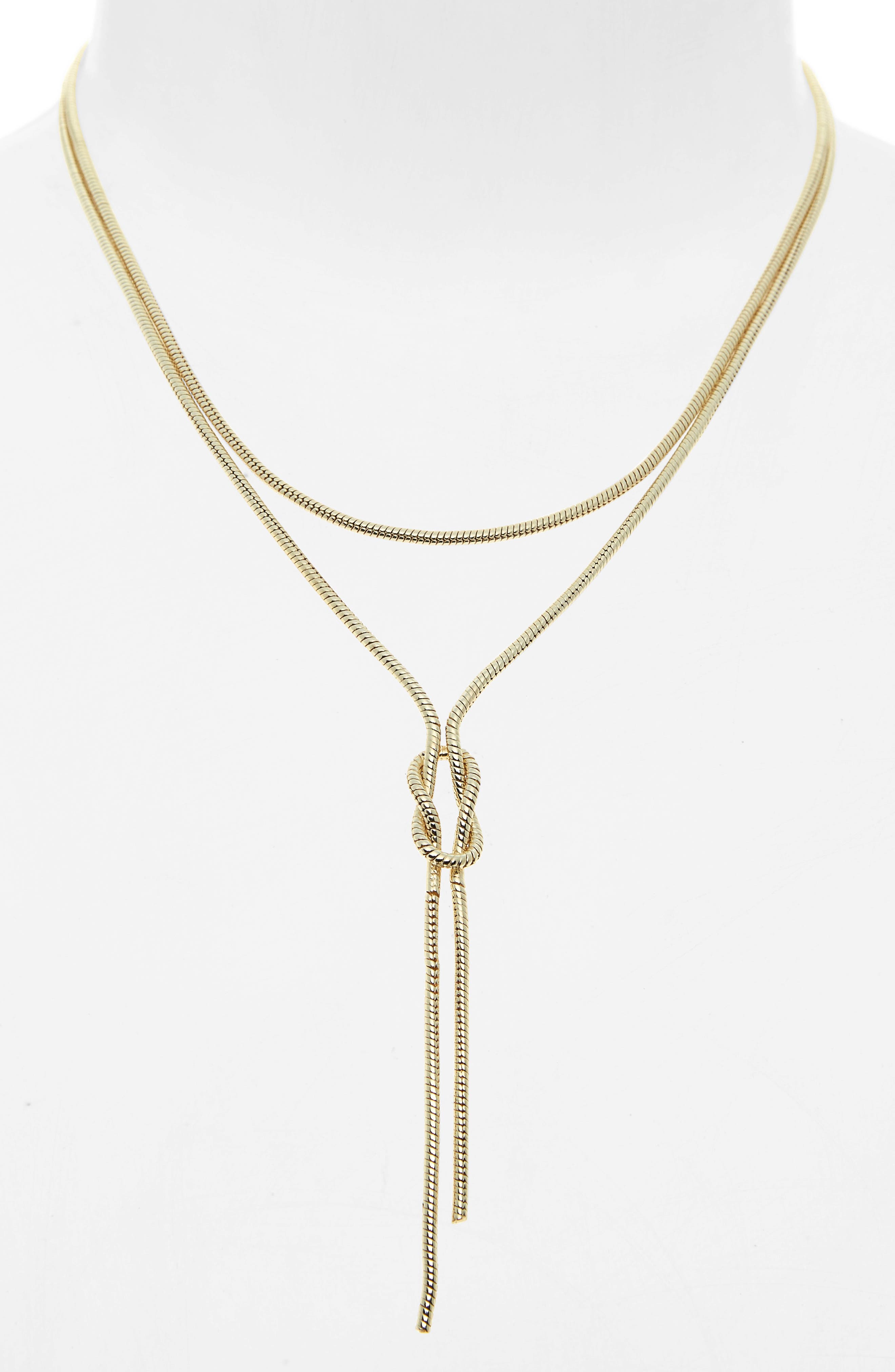 14 karat gold lariat necklace