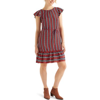 Boden Cynthia Flounced Dress, Blue