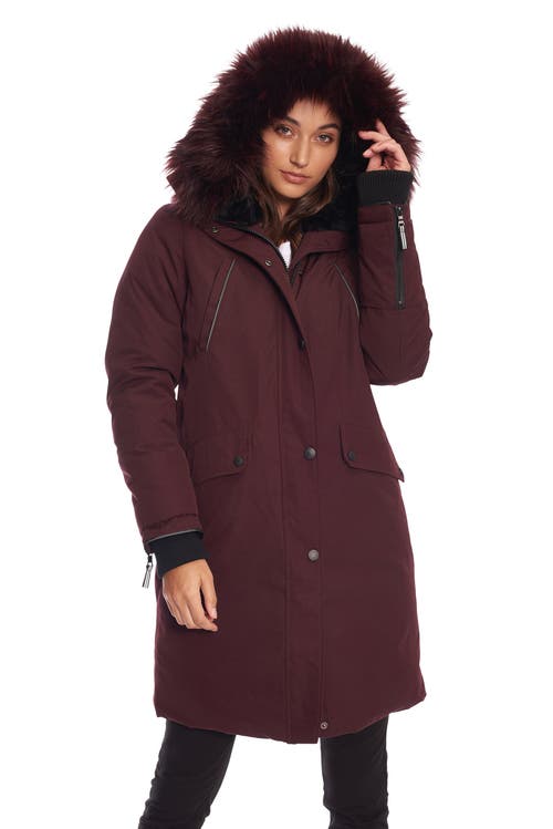Alpine North Women's Laurentian | Long Parka Winter With Faux Fur Hood In Grape