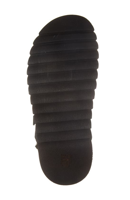 Shop Karl Lagerfeld Tumbled Leather Fishermand Sandal In Black