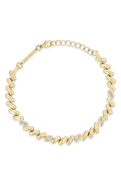 Zoë Chicco Diamond San Marco Chain Bracelet In 14k Yellow Gold