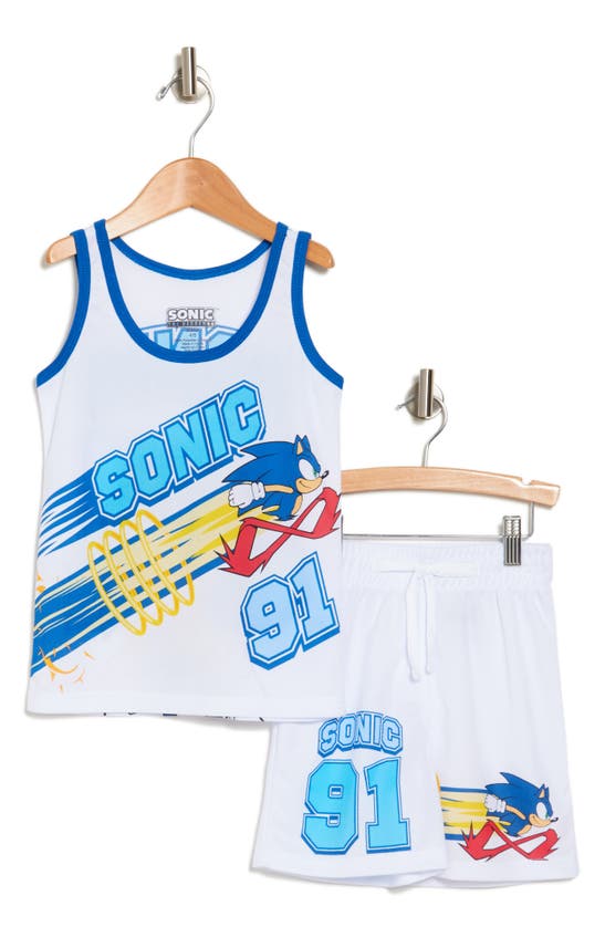 Shop Freeze Kids' Sonic Graphic Tank & Shorts Set In White