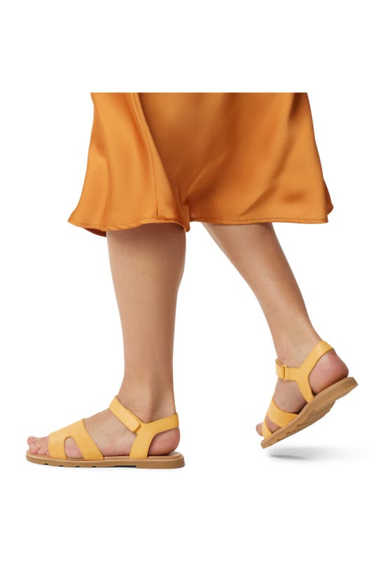 Shop Sorel Ella Iii Ankle Strap Sandal In Yellow Ray/ Gum 16