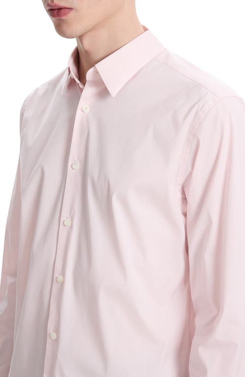 Theory Men's Irving Wealth Striped Sport Shirt In White/pale Pink
