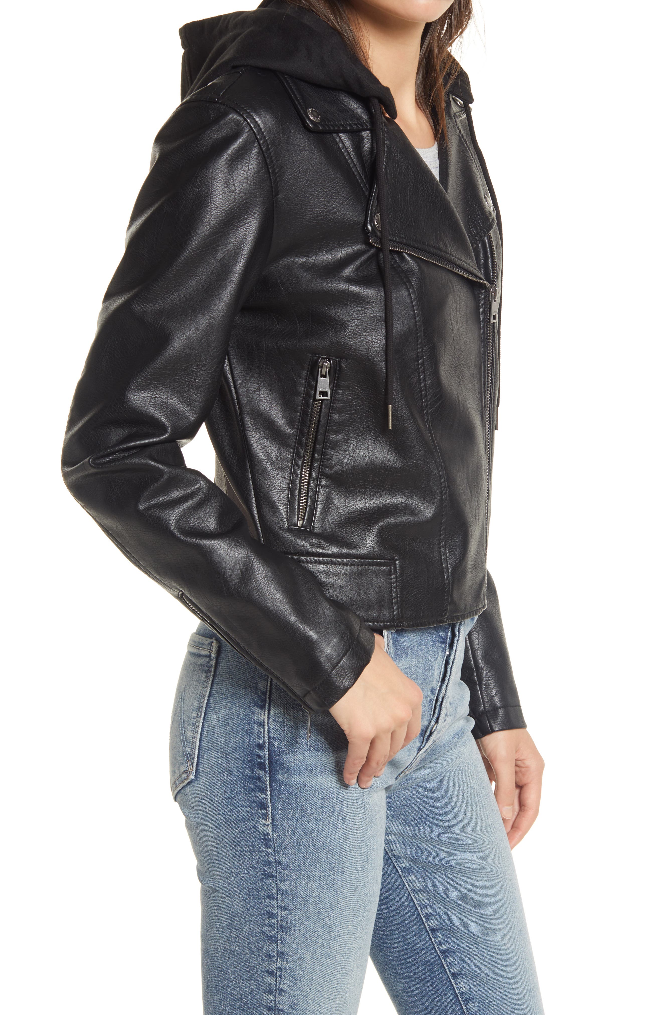 levi's leather jacket with hood