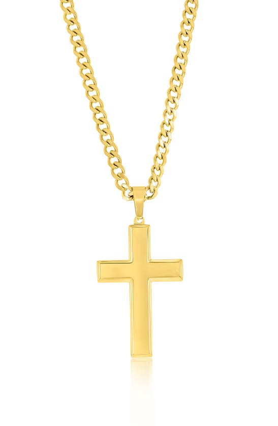 Blackjack Cross Pendant Necklace In Gold