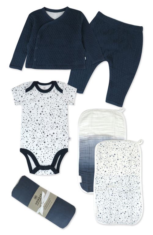 HONEST BABY 6-Piece Take Me Home Organic Cotton Gift Set Twinkle Star Navy at Nordstrom,