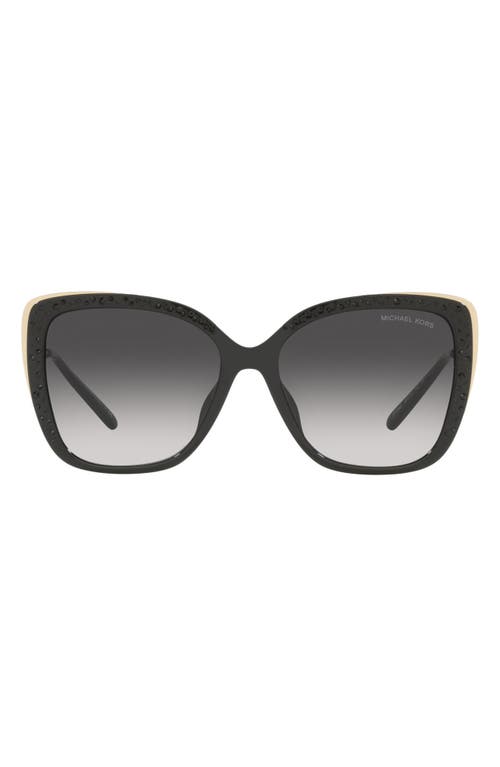 Michael Kors East Hampton 56mm Square Sunglasses in Black