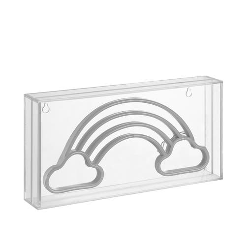 Jonathan Y Rainbow Contemporary Glam Acrylic Box Usb Operated Led Neon Light In Multi Color