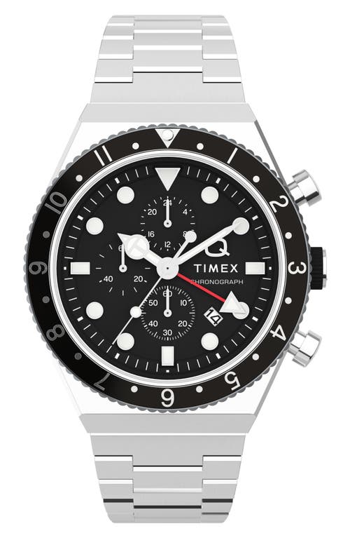 Timex® Timex Q Timex 3-Time Zone Bracelet Chronograph Watch