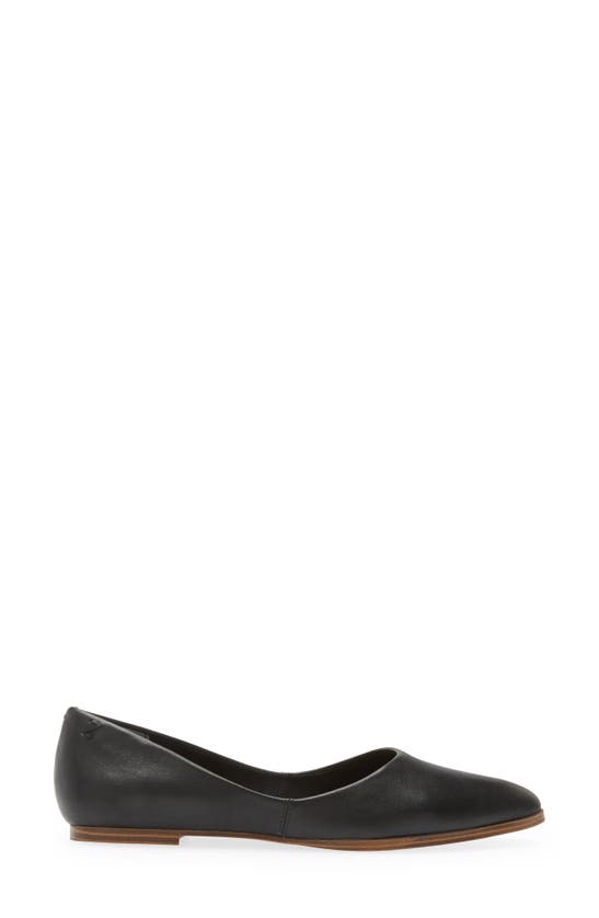 Zodiac Hill Pointy Toe Flat In Black Leather