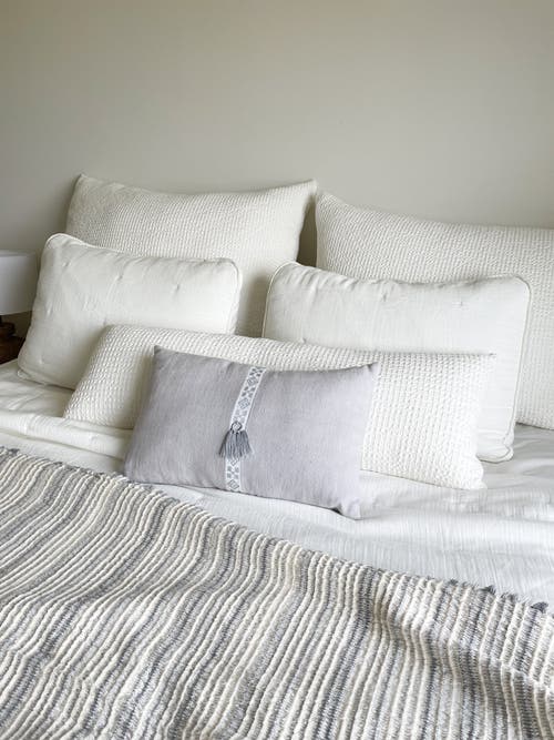 Anaya Euro Cotton Down Waffle Weave Pillow In White
