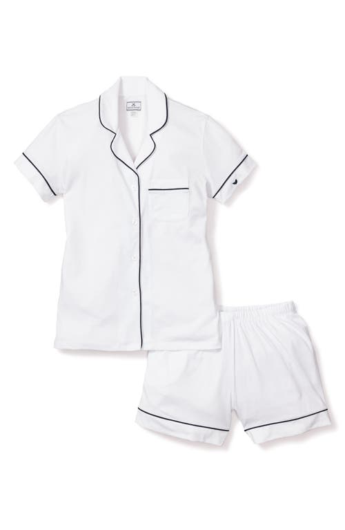 Shop Petite Plume Ticking Stripe Cotton Short Pajamas In White