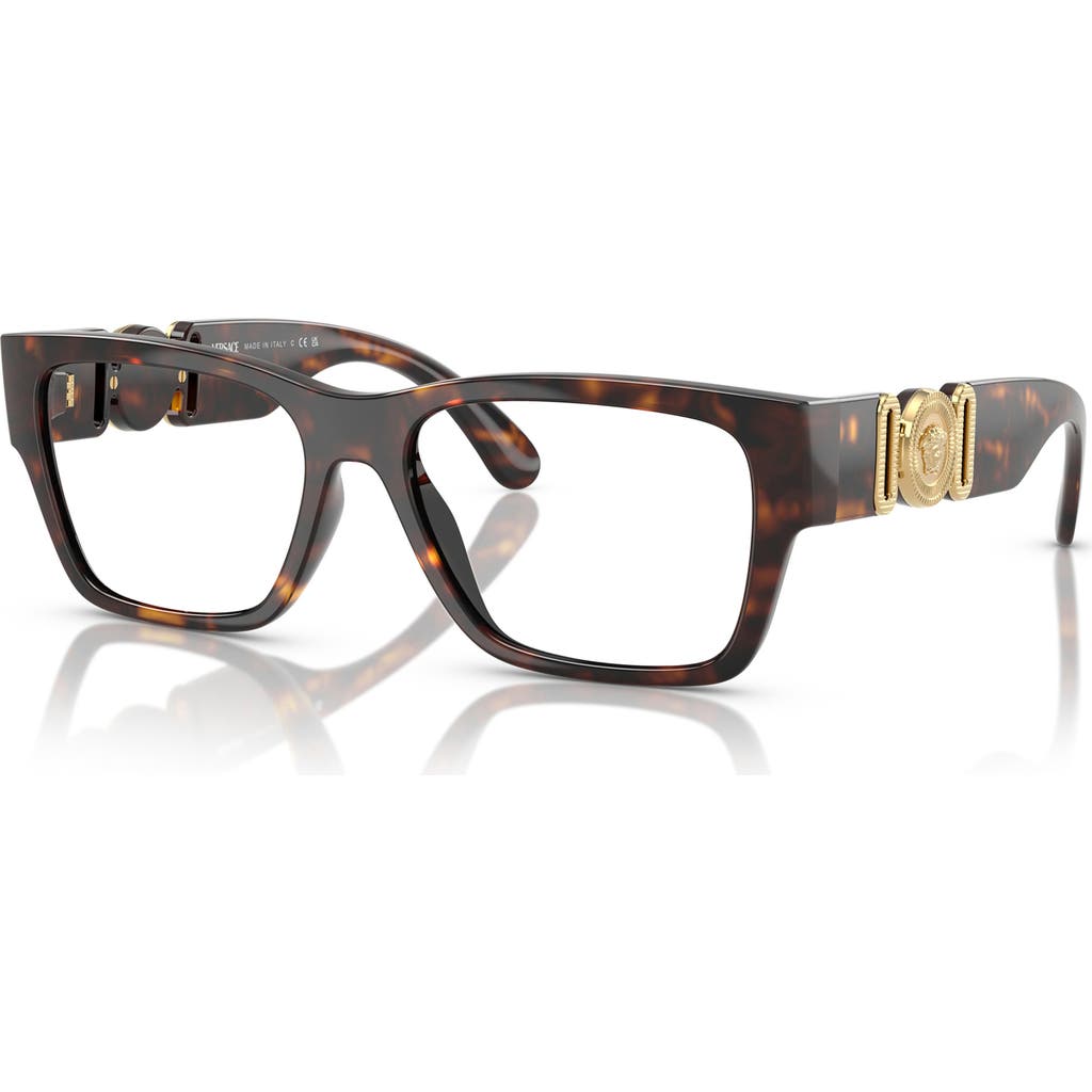 Versace 55mm Pillow Optical Glasses In Havana