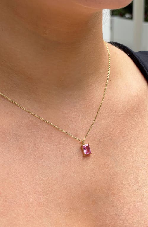 Argento Vivo Sterling Silver Birthstone Pendant Necklace In October/pink