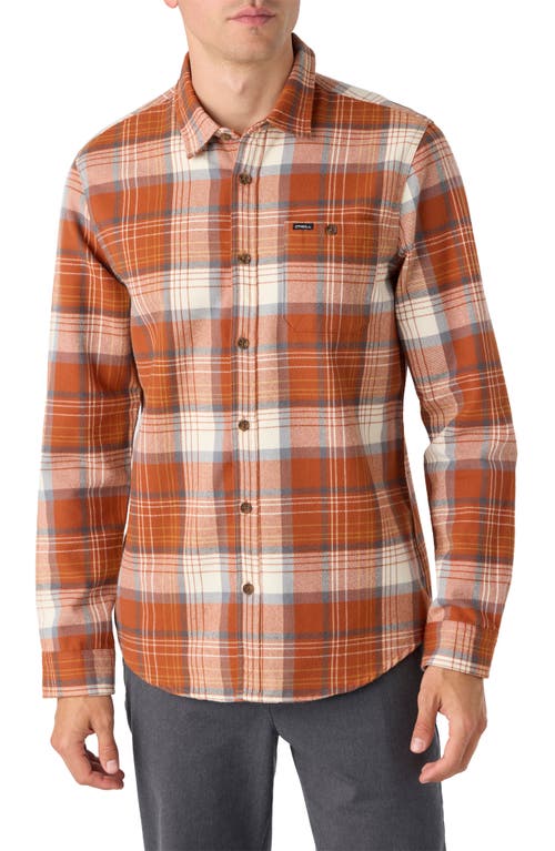 O'Neill Winslow Plaid Flannel Button-Up Shirt in Ginger Bread 