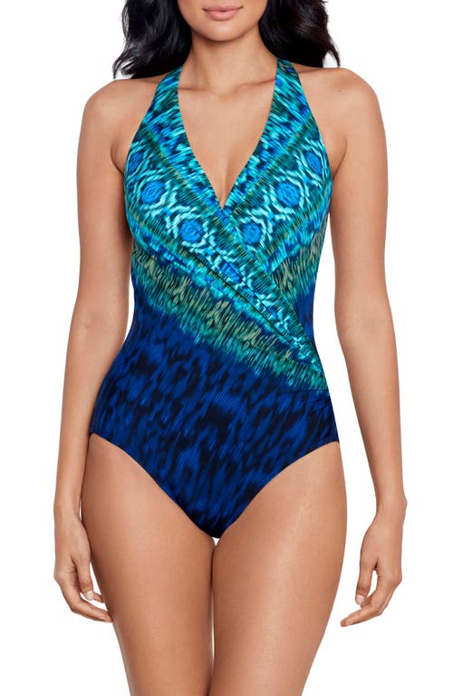 Miraclesuit Alhambra Wrapsody One-Piece Swimsuit Blue Multi at Nordstrom,