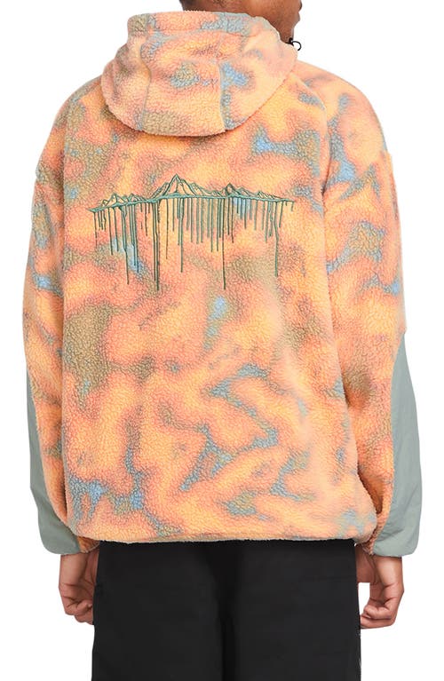 Shop Volcom Iguchi Camouflage Fleece Zip Hoodie In Tigerlily