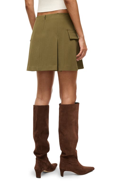 Shop Staud Division Stretch Twill Miniskirt In Sergeant Green