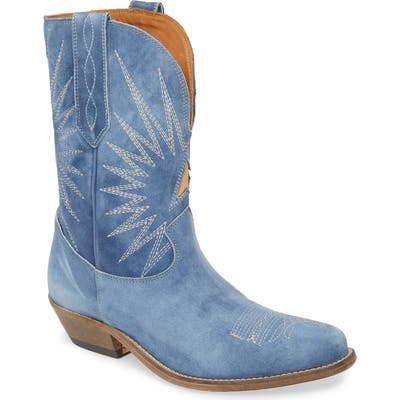 Golden Goose Wish Star Cowboy Boot, Blue