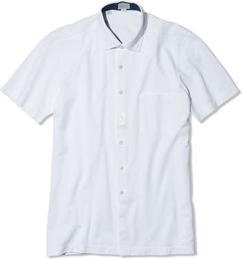 Samuelsohn Short Sleeve Piqué Button-Up Shirt | Nordstrom