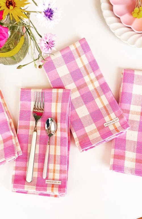 Archive New York Abigail Napkins, Set Of 4 In Pink