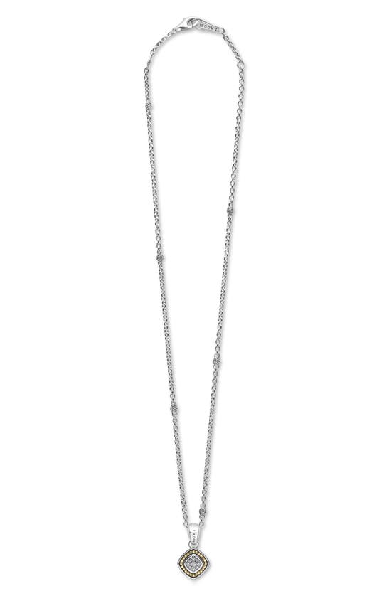 Shop Lagos Rittenhouse Diamond Pavé Pendant Necklace In Silver