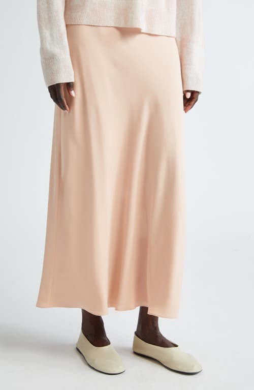 Bias Cut Silk Maxi Skirt in Bluff Pink