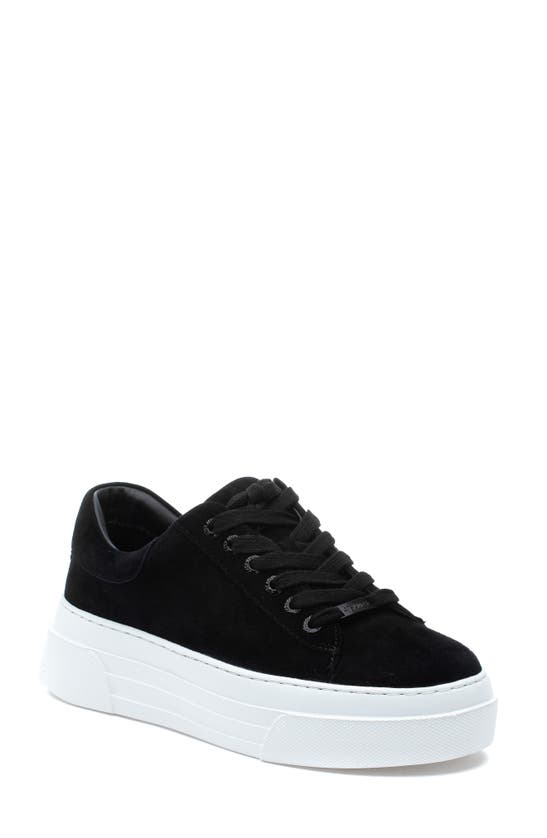 J/slides Nyc Jslides Amanda Platform Sneaker In Black Suede